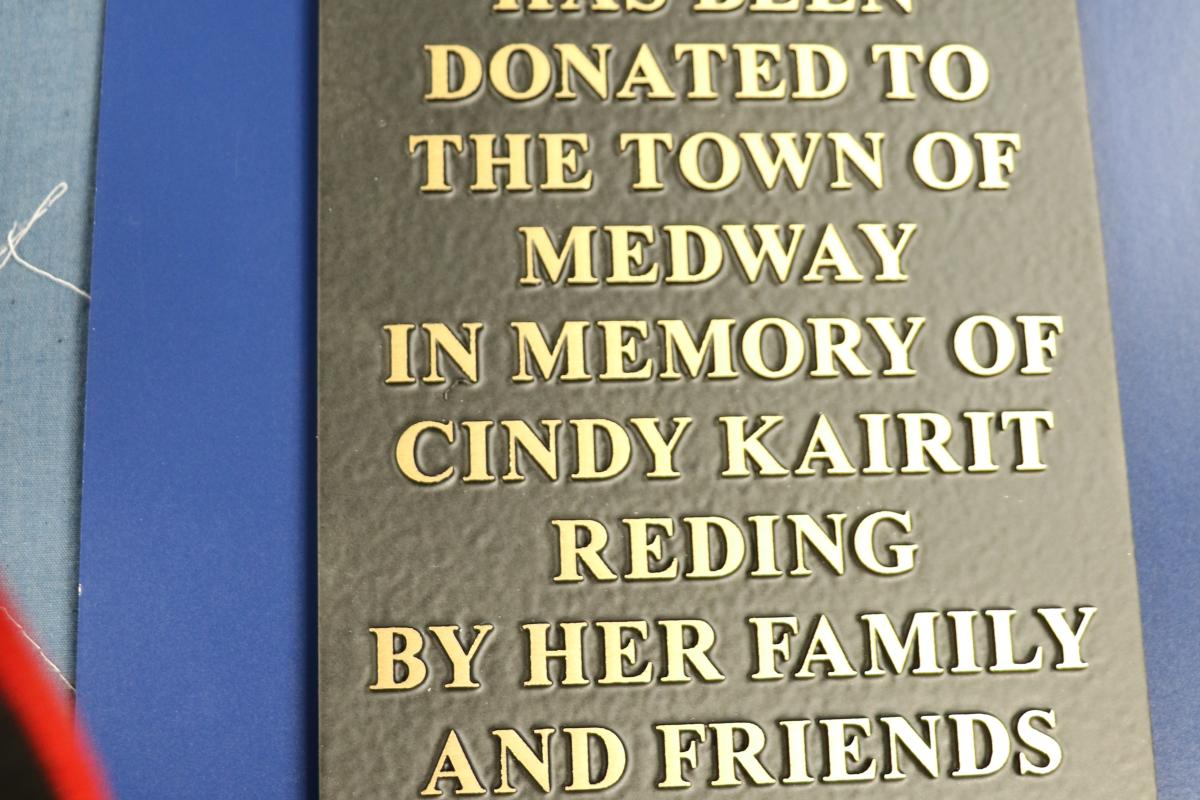 Plaque in honor of Cindy Kairit Reding