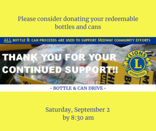 Medway Lions Bottle and Can Drive