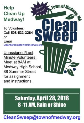 Clean Sweep Medway, April 28 8-11am