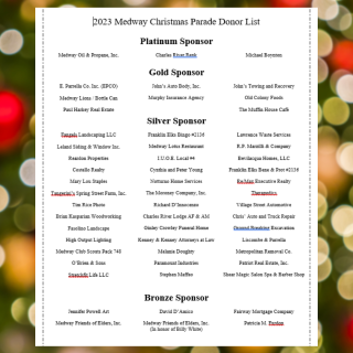 Thank you to our 2023 Christmas Parade Sponsors
