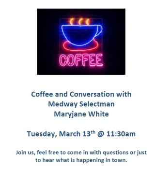 Coffee & Conversation with Selectman Maryjane White