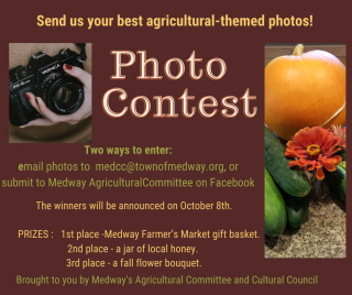 Agricultural Photo Contest Sponsored by Medway's Agricultural Committee and Cultural Council.