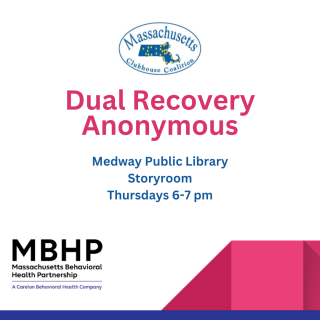 Anonymous Dual Recovery - Thursdays 6-7PM at the Medway Public Library 