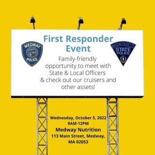 First Responder Event at Medway Nutrition on Wednesday, October 5 from 9:00 a.m.- Noon