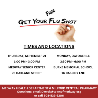 Medway Health Department Offers Flu Clinics