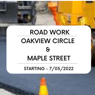 dpw announces road work to begin on July 5 on Oakview Circle and Maple Street