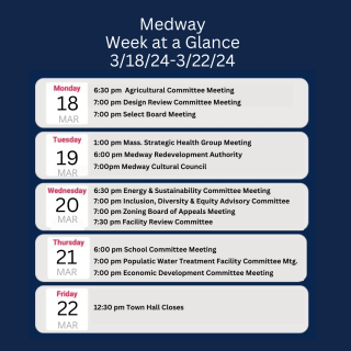 Week at a Glance - March 18 - March 22, 2024