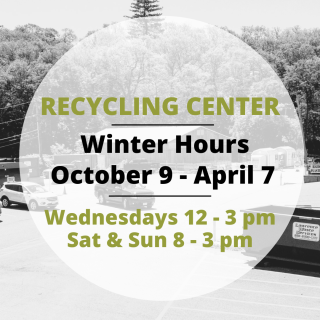 Recycling Center Winter Hours Start on October 9