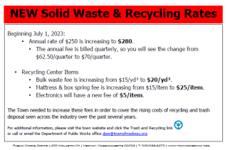 Curbside Chronicle FY 24, New Solid Waste & Recycling Rates and FY 24 Recycling Center Rates