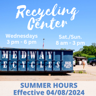 Recycle Center Summer Hours start April 8