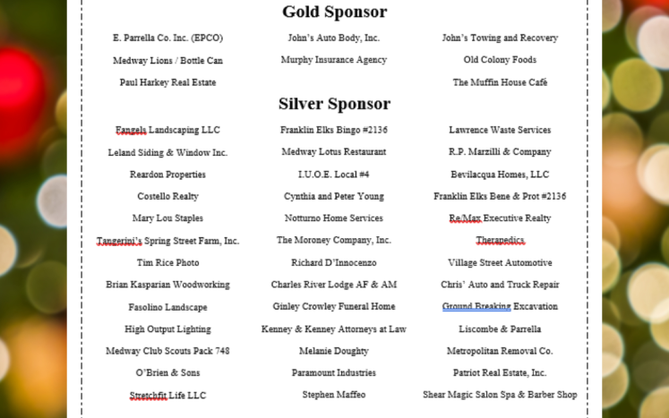 Thank you to our 2023 Christmas Parade Sponsors