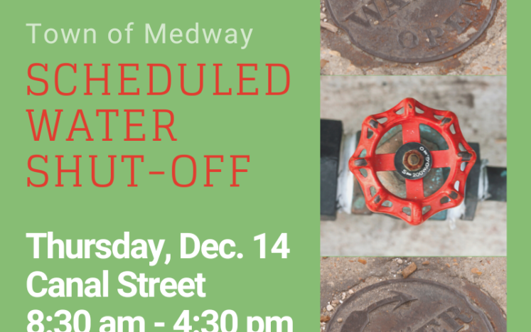 Planned Water Shut Off on Canal Street - Thursday, December 14 from 8:30-4:00 pm