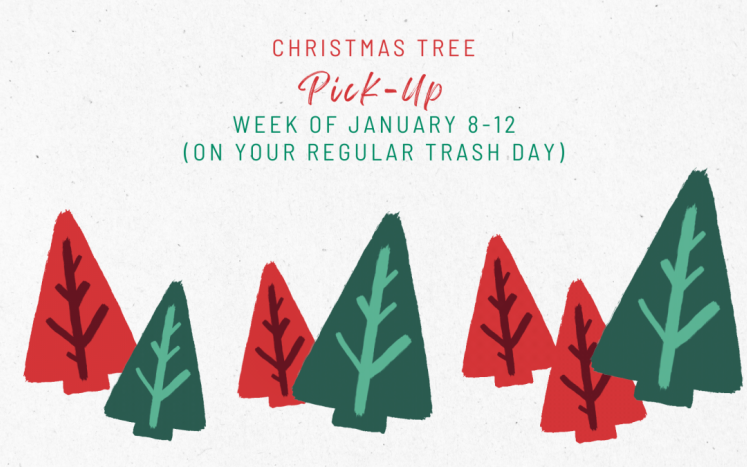 Christmas Tree Pick Up is January 8-12 (On regular pick trash day)