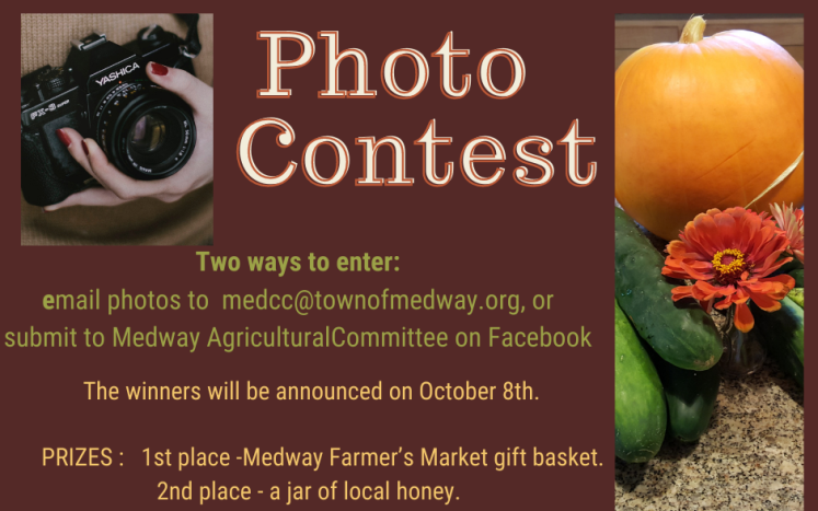 Agricultural Photo Contest Sponsored by Medway's Agricultural Committee and Cultural Council.