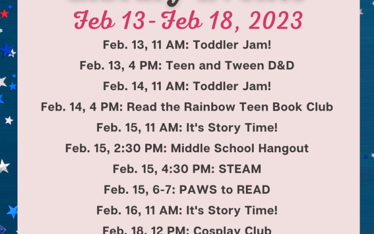 Medway Public Library Events - Week of February 13 - 18