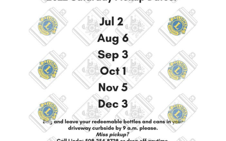 lions club bottle and can drive schedule