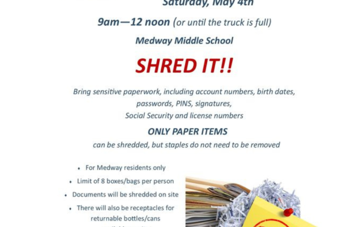 Medway Lions Club Shred-It Event is Saturday, May 4, 2024
