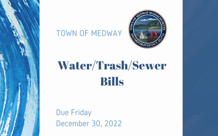 Water/Sewer/Trash Bills Due on December 30